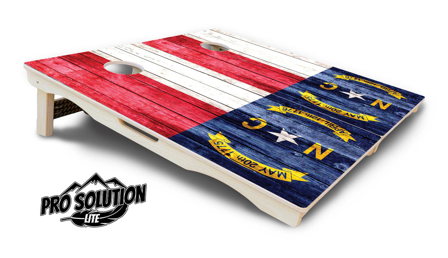 North Carolina State Flag Cornhole Boards - Pro Solution Lite Series