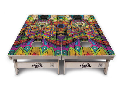 Sugar Skull Cornhole Boards - Professional Tournament Series - Colorful