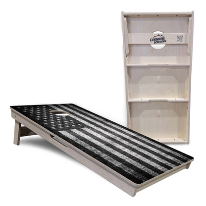 Monochrome Flag Cornhole Boards - Professional Tournament Series