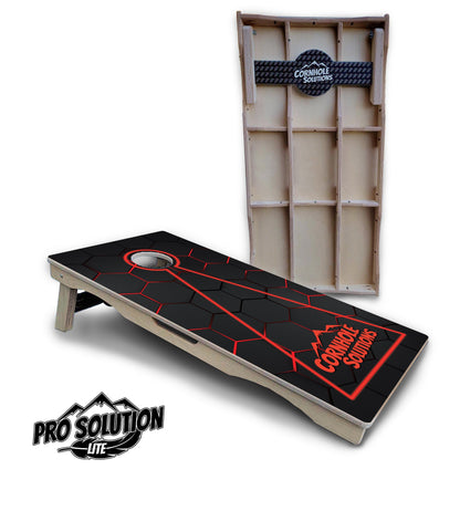 Glow Hole Black Cornhole Boards - Pro Solution Lite Series