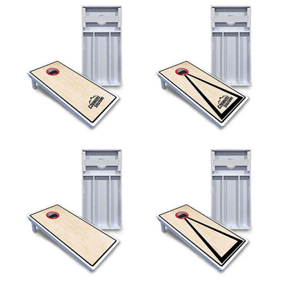 Red/Black Hole Ring Cornhole Boards - All Weather Series