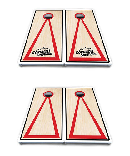 Red/Black Hole Ring Cornhole Boards - All Weather Series