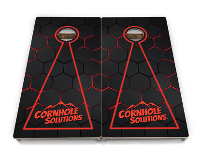 Glow Hole Black Backgound Cornhole Boards - Professional Tournament Series