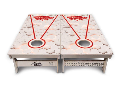 Glow Hole White Background Cornhole Boards - Professional Tournament Series