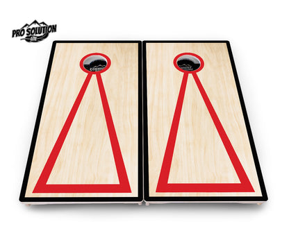 Red/Black Hole Ring Cornhole Boards - Pro Solution Lite Series