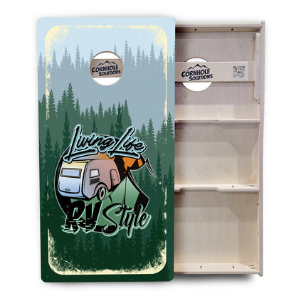 Living Life RV Style Cornhole Boards - Professional Tournament Series