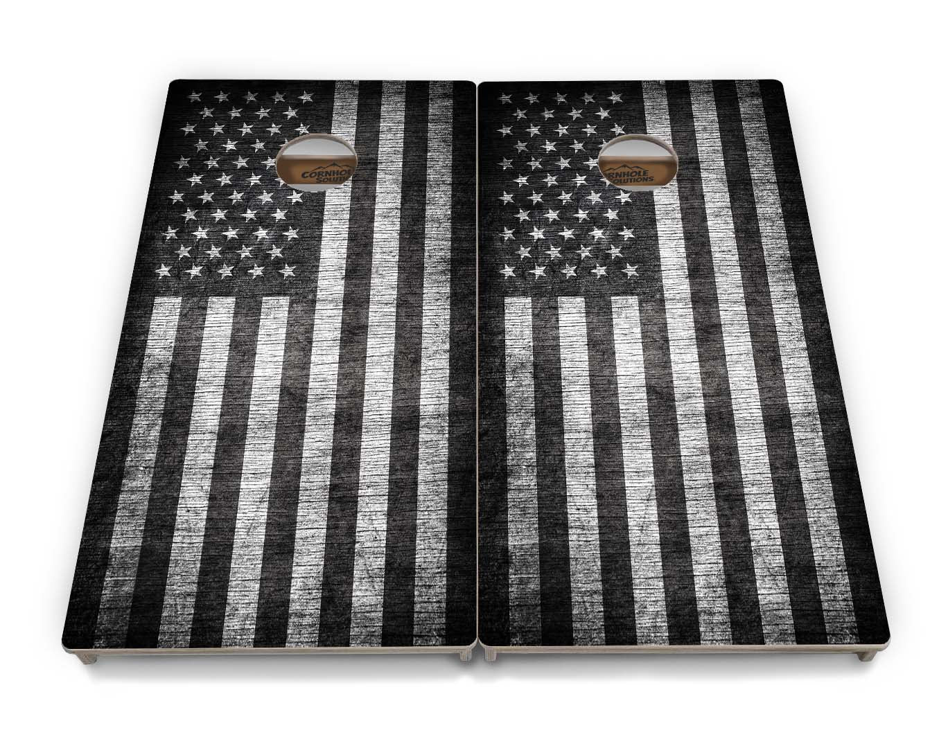 Monochrome Flag Cornhole Boards - Professional Tournament Series