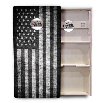 Monochrome Flag Cornhole Boards - Professional Tournament Series