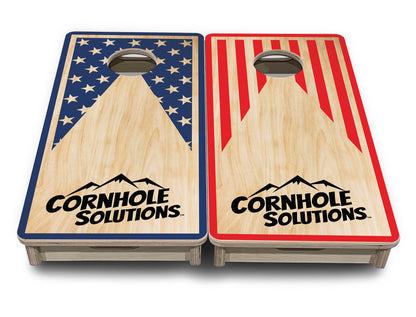 Mini Cornhole Boards - Stars & Stripes Keyhole CS Logo