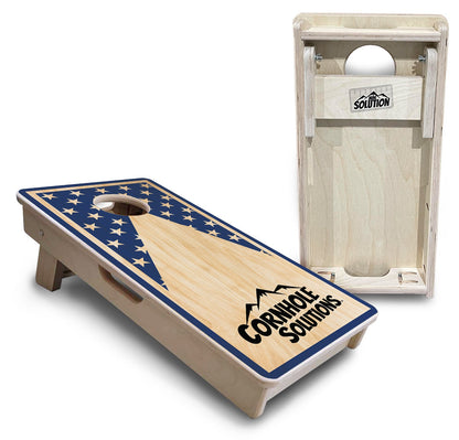 Mini Cornhole Boards - Stars & Stripes Keyhole CS Logo