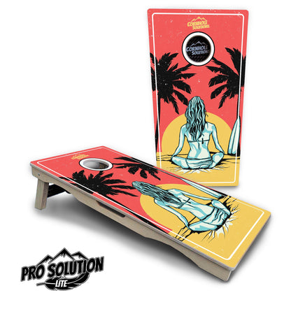 Sunset Girl Cornhole Boards - Pro Solution Lite Series