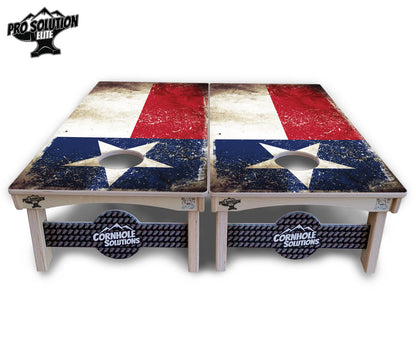 Texas Distressed Flag Cornhole Boards - Pro Solution Elite Series