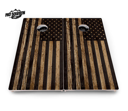Wood Flag & DTOM Cornhole Boards - Pro Solution Lite Series