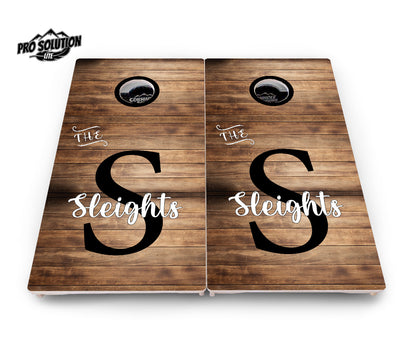 Wood Slat Letter Name Cornhole Boards - Pro Solution Lite Series